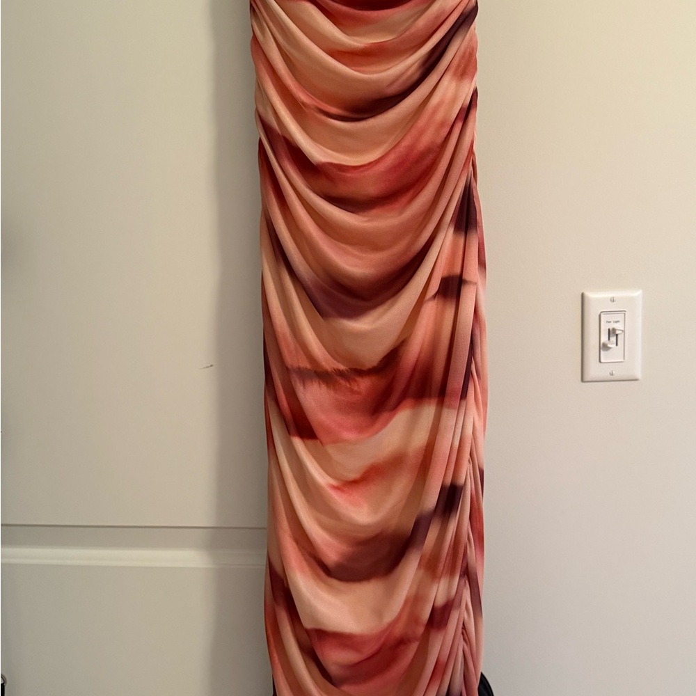Steve Madden Red and Cream Draped Dress
